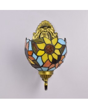 Europa Tiffany Colored Glass Mirror Front Light American Countryside Bedhead Passage Sunflower Bar Glass Wall Light