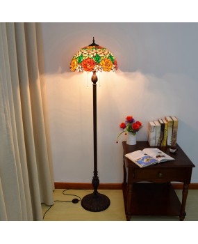 40CM European Tiffany Restaurant Floor Lamp Bar American Countryside Rose Decorative Glass Lamp