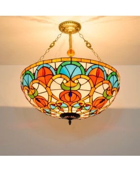 60CM European style Tiffany retro heart-shaped bead bar lighting, European style creative North living room dining room bedroom pendant light