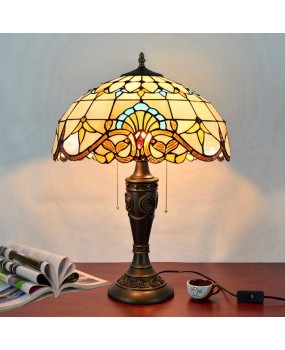 Europa Tiffany 40CM Creative Colored Glass Living Room Dining Room Bedroom Bedhead Desk Lamp Baroque Zipper Lamp
