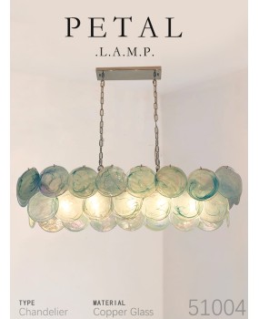 French luxury round glass chandelier, high-end bar counter restaurant designer's design, 2024 Italian new lighting fixtures
