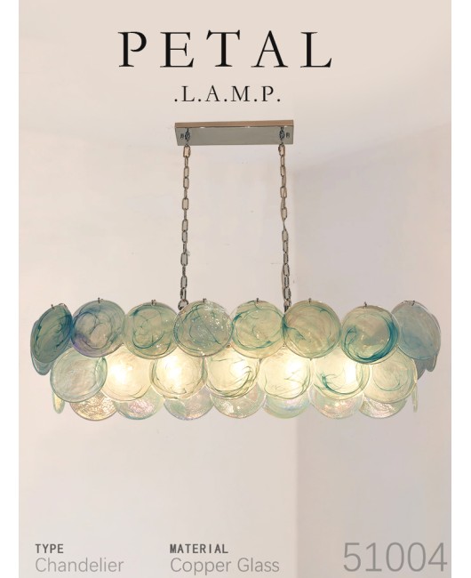 French luxury round glass chandelier, high-end bar counter restaurant designer's design, 2024 Italian new lighting fixtures