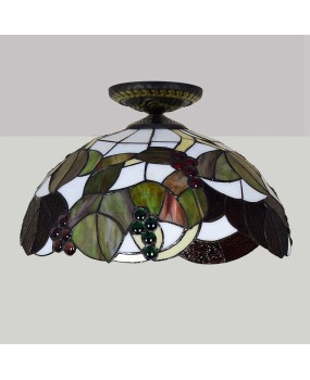 40CM Europa Tiffany Grape Art Colored Glass Restaurant Bedroom Corridor Bathroom Glass Ceiling Light