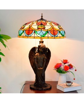 Europa Tiffany Retro Living Room Dining Room Bedroom Person Angel Desk Lamp Ornament Atmospheric Gift Hotel Bar Light