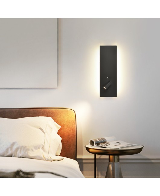 Manufacturer's direct supply of minimalist bedroom headboard LED wall lights, hotel engineering headboard Type c rotatable reading light