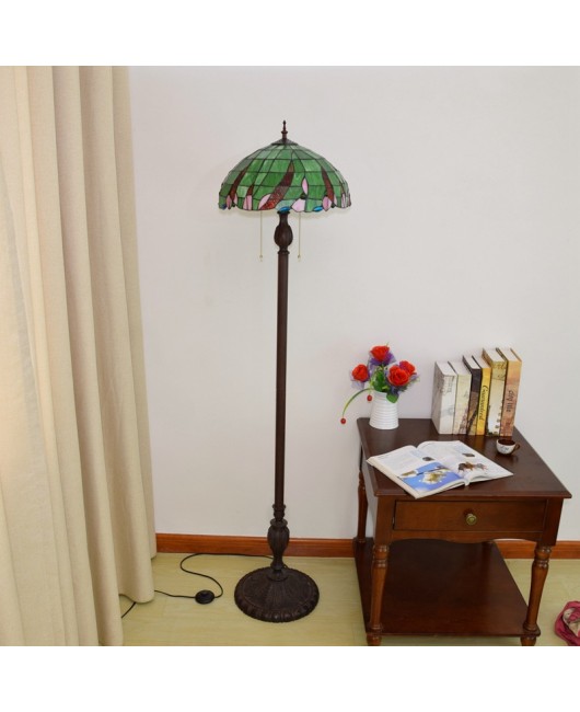 40CM European Tiffany Restaurant Floor Lamp Bar American Countryside Green Bead Decorative Glass Lamp