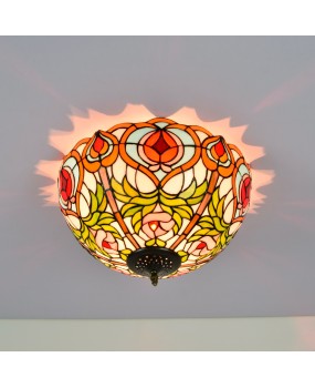 40CM European style vintage fairy peach colored glass restaurant bedroom corridor bathroom glass ceiling light