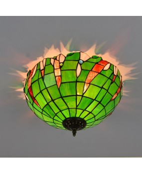 40CM European style Tiffany countryside colored glass restaurant corridor bathroom glass ceiling light