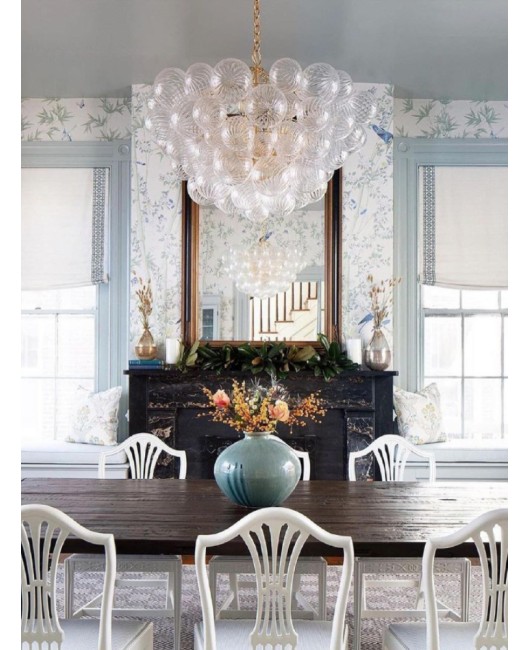 American style whirlpool glass bubble ball chandelier, vintage villa, living room, empty dining room, dressing room, master bedroom, French lamp