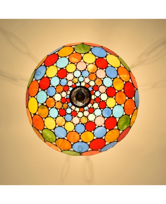 50cm Bohemian style colored glass bar light, European style creative, Tiffany restaurant bedroom pendant light