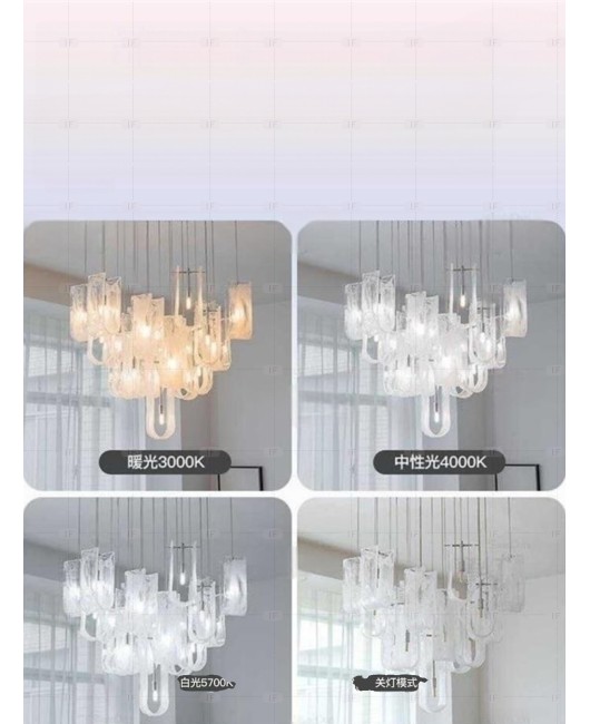 Italian Tom Dixon living room designer's light luxury cream style hall main light French style pendant light
