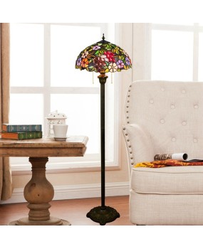 40CM vintage creative Euro Tiffany colored glass living room dining room grape flower floor lamp American countryside lamp