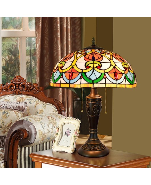 40CM European Tiffany Decorative Colored Glass Living Room Dining Room Bedroom Bedhead Desk Lamp Bar Clubhouse Art Light