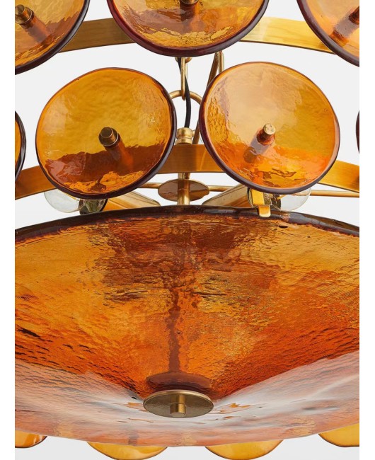 Italian Menker living room designer's French retro bedroom brown glass pendant light luxury restaurant lighting