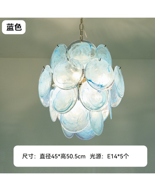 Italian Zeppelin bedroom designer's vintage light luxury villa room master bedroom new glass chandelier