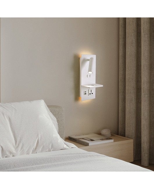 Cross border multifunctional LED wall lamp, full spectrum eye protection bedside lamp, reading lamp, vertical with wireless charging socket, USB