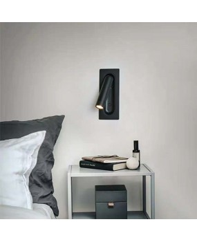 Embedded free angle rotating automatic switch, hotel bedside LED wall light, study reading light, wall spotlight