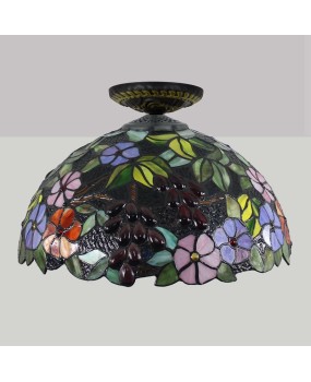 40CM Europa Tiffany Grape Art Colored Glass Restaurant Bedroom Corridor Bathroom Glass Ceiling Light