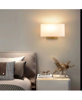 New Nordic Modern Simple Living Room Bedhead Wall Light LED Hotel Room Light American Glass Cover Cross border