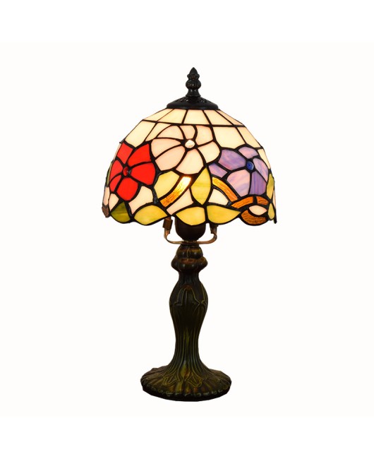 Europa Tiffany Colored Glass Morning Glory Creative Restaurant Bedroom Bedhead Desk Lamp 8-inch 20CM Celebration Light