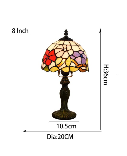 Europa Tiffany Colored Glass Morning Glory Creative Restaurant Bedroom Bedhead Desk Lamp 8-inch 20CM Celebration Light