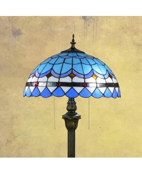 Europa Tiffany 40CM Modern Mediterranean Blue Living Room Dining Room Bedroom Bedhead Floor Lamp Colorful Glass Lamp