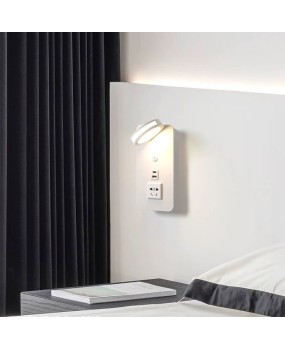 Cross border creative multifunctional wall lamp, bedside lamp, eye protection with switch, USB socket, Type C wall lamp, hotel wall lamp