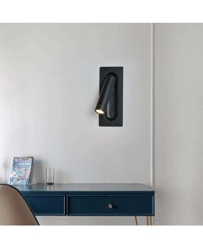 Embedded free angle rotating automatic switch, hotel bedside LED wall light, study reading light, wall spotlight