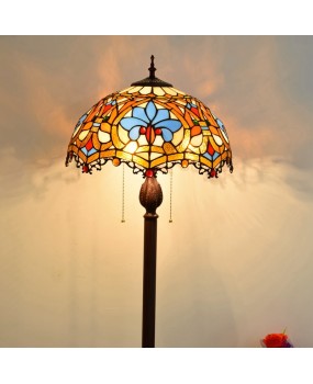 40CM European Tiffany Restaurant Floor Lamp Bar American Decorative Colored Glass Love Retro Lamp