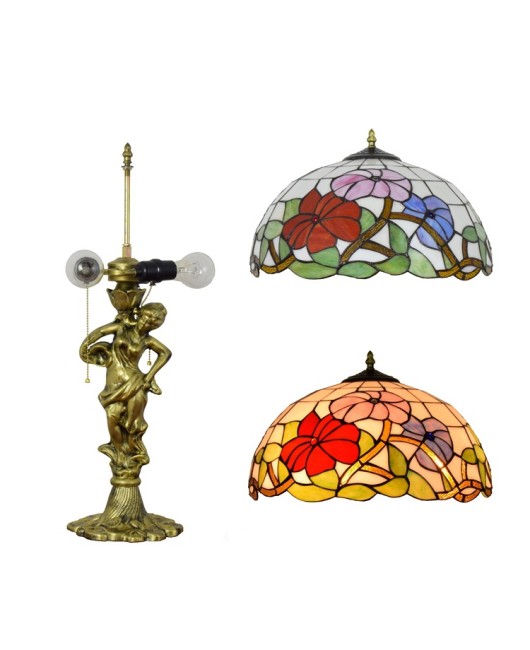 40CM red festive art glass living room, restaurant, hotel clubhouse decoration, desk lamp decoration, Euro Tiffany