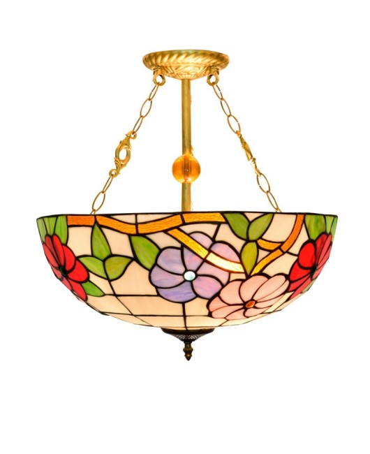 50cm European style Tiffany American retro morning glory creative European festive colored glass restaurant bedroom pendant light