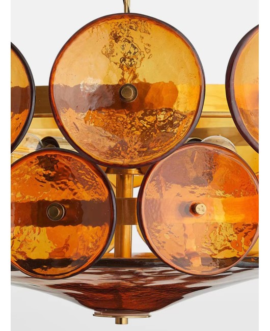 Italian Menker living room designer's French retro bedroom brown glass pendant light luxury restaurant lighting
