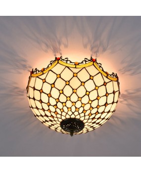 40CM Europa Tiffany minimalist Mediterranean colored glass restaurant hallway bathroom glass ceiling light