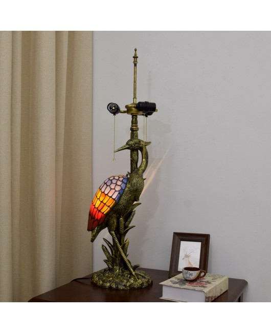 Europa Tiffany Vintage Colored Glass Guest Restaurant Hotel Decoration Large Desk Lamp Celebrating Grape Crane Art Lamp