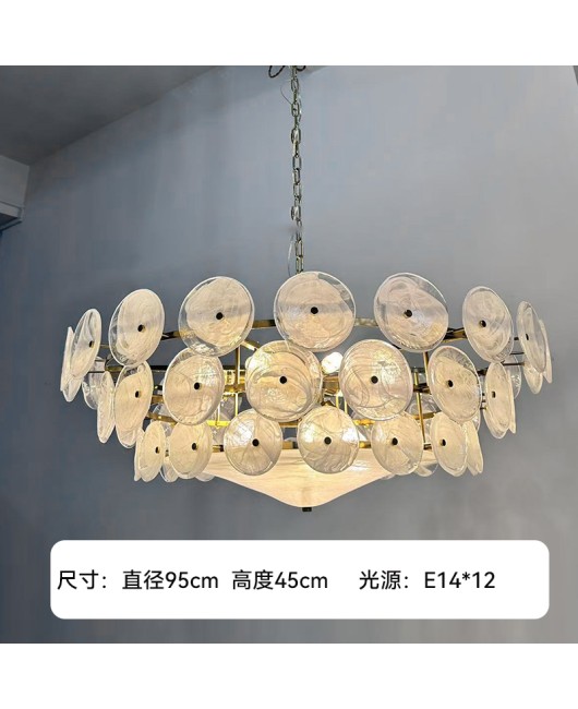 Italian Menker living room designer's French retro bedroom brown glass pendant light luxury restaurant lighting