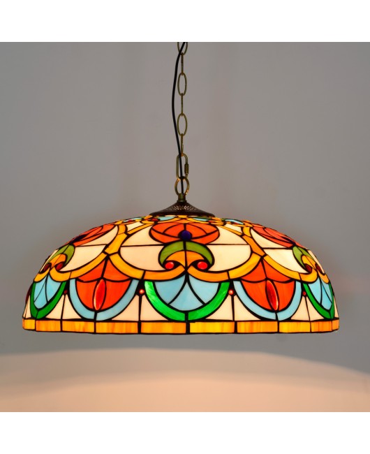 50cm Euro Tiffany Vintage Creative Love European Colored Glass Living Room Dining Room Bedroom Pendant Light