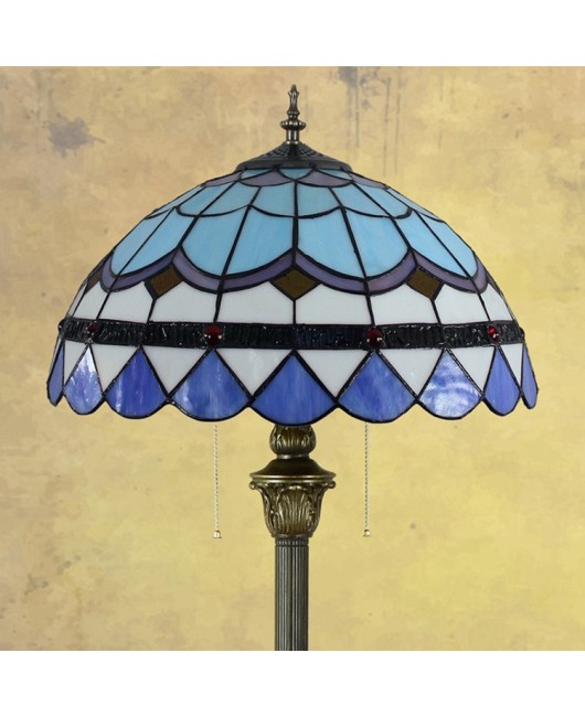 Europa Tiffany 40CM Modern Mediterranean Blue Living Room Dining Room Bedroom Bedhead Floor Lamp Colorful Glass Lamp