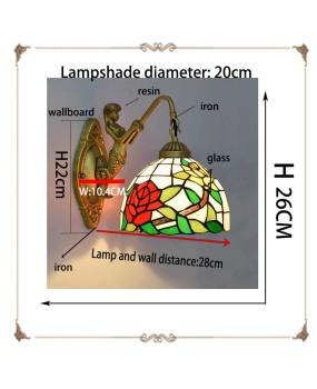 Europa Tiffany Colored Glass Restaurant Bedroom Bar Clubhouse Corridor Rose Beauty Mirror Front Wall Light