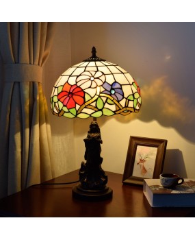 Europa Tiffany Morning Glory Celebration Living Room Dining Room Bedroom Bedside Table Lamp Bar Decoration Glass Beauty Lamp