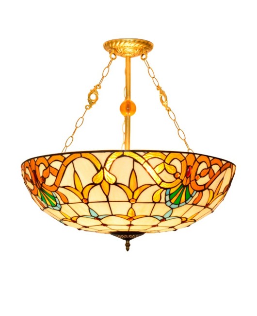 60CM European Tiffany Baroque Bar Lighting, European Colored Glass Living Room Dining Room Bedroom Pendant
