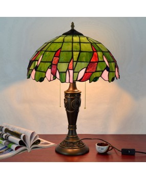 40CM Euro Tiffany Green Countryside Vintage Decoration 40CM Colored Glass Living Room Bedroom Bedhead Desk Lamp