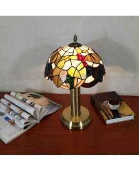 Ou Xiu Tiffany Colored Glass Retro Art Lamp Bedroom Study Desk Bedlight Dining Bar Desk Lamp Gift