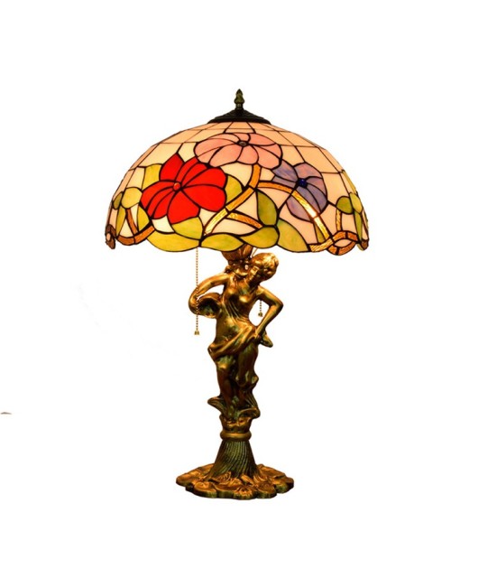 40CM red festive art glass living room, restaurant, hotel clubhouse decoration, desk lamp decoration, Euro Tiffany