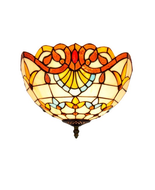 30CM Occitanie Baroque Colored Glass Restaurant Bedroom Corridor Bathroom Glass Ceiling Light