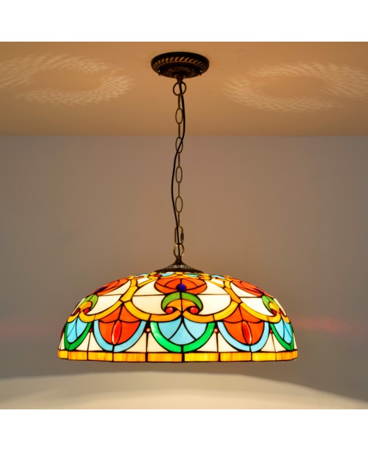 50cm Euro Tiffany Vintage Creative Love European Colored Glass Living Room Dining Room Bedroom Pendant Light