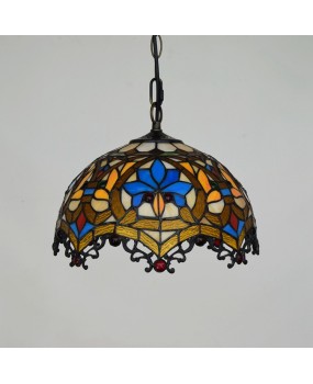 Europa Tiffany Colored Glass Vintage Restaurant Art Pendant American Love Dragon Tail 30CM Lighting