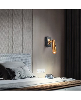 Modern hotel high-end room bedroom bedside lamp designer minimalist wall lamp rotating adjustable angle golden wall lamp