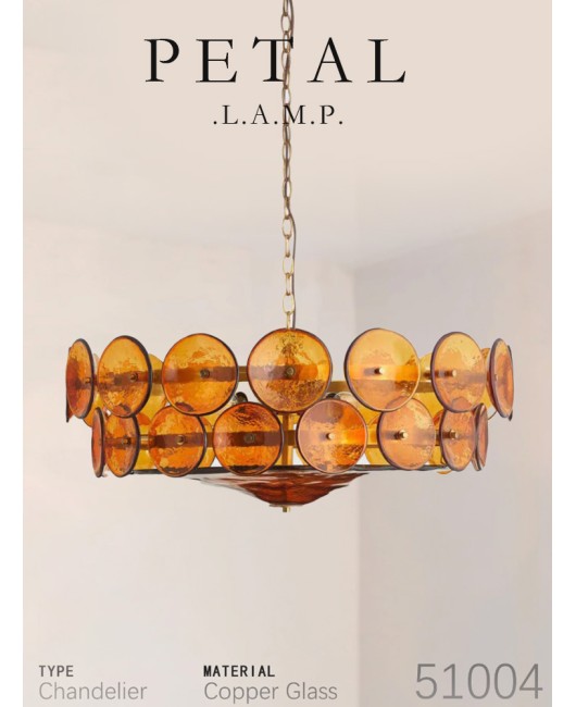 Italian Menker living room designer's French retro bedroom brown glass pendant light luxury restaurant lighting