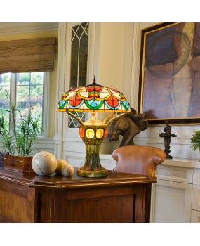 European high-end large living room, bedroom, bar, front desk, lobby decorative table lamp, Tiffany colored glass