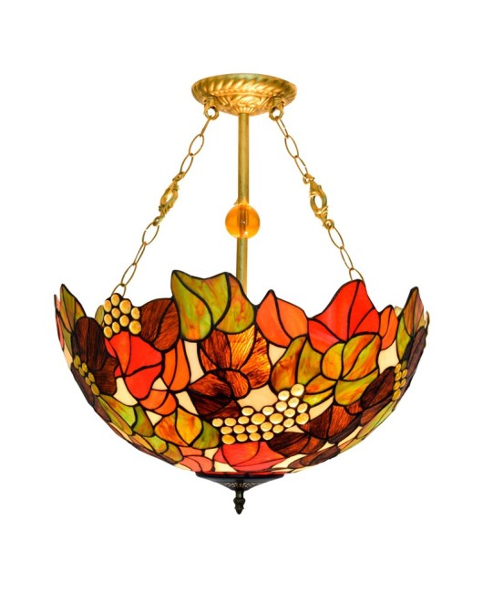 50cm European style Tiffany countryside vintage grape vintage European style Tiffany colored glass restaurant bedroom pendant light